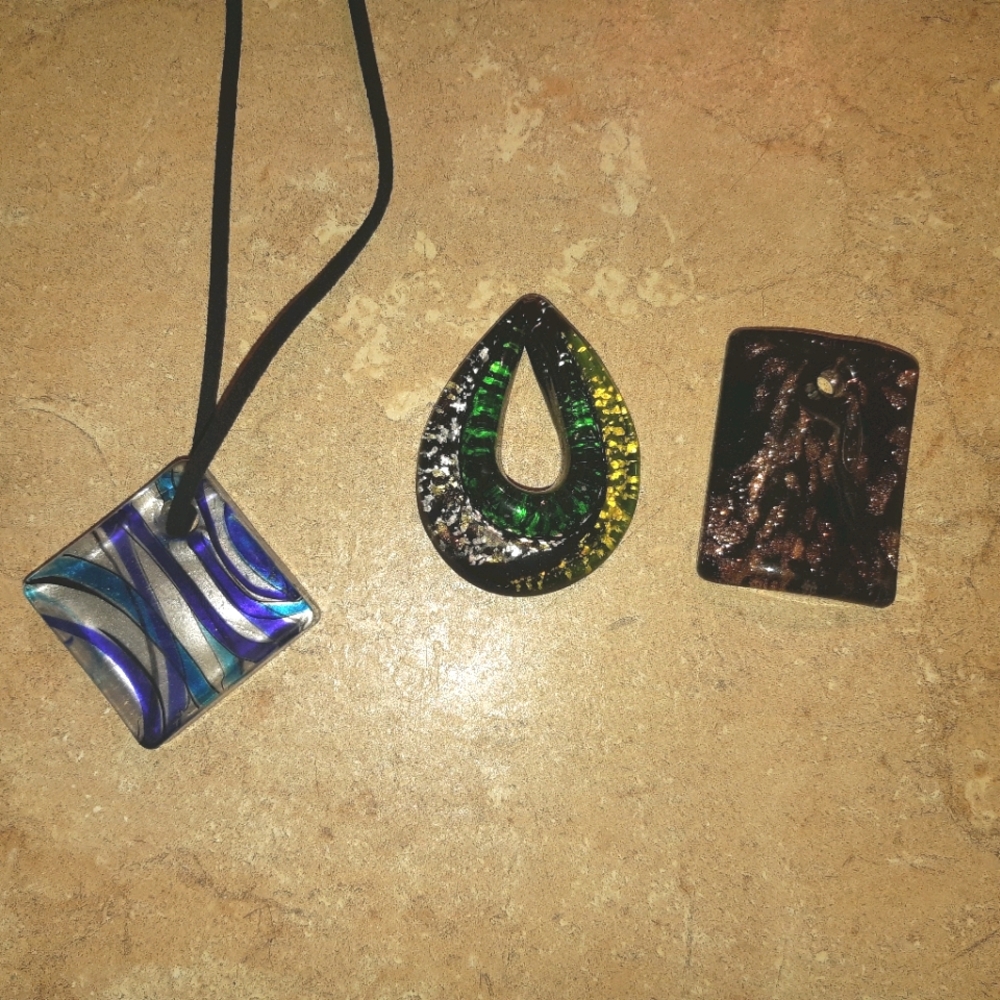 Glass Blown Interchangeable Necklace w. 3 Pieces